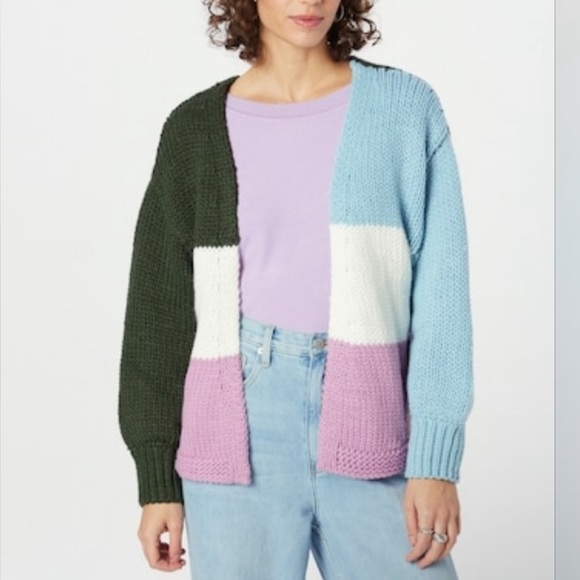 NWT thick knit colour block cardigan - Picture 1 of 4